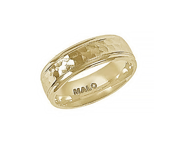 JONC POUR HOMME EN OR MARTELÉ CONFORT FIT - ML JM802/7Y - MALO JONC POUR HOMME EN OR MARTELÉ CONFORT FIT - ML JM802/7Y - MALO