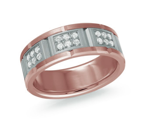 JONC EN OR 14K ET TANTALE SERTI DE DIAMANTS - ML MRDTN043P - MALO JONC EN OR 14K ET TANTALE SERTI DE DIAMANTS - ML MRDTN043P - MALO