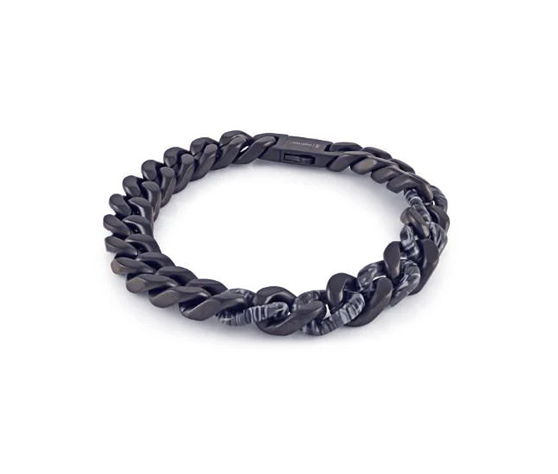 BRACELET EN ACIER/PVD NOIR ET ACÉTATE - IG SMB695/8 - ITALGEM BRACELET EN ACIER/PVD NOIR ET ACÉTATE - IG SMB695/8 - ITALGEM