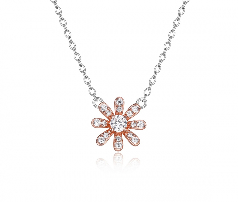 COLLIER MARGUERITE EN ARGENT RHODIÉ/PVD OR ROSE SERTI DE CUBIQUES ZIRCONIAS - PJ R0A90A0014 - REIGN COLLIER MARGUERITE EN ARGENT RHODIÉ/PVD OR ROSE SERTI DE CUBIQUES ZIRCONIAS - PJ R0A90A0014 - REIGN