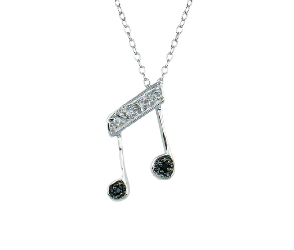 COLLIER NOTE DE MUSIQUE EN ARGENT RHODIÉ SERTI DE CUBIQUES ZIRCONIAS - SP BGP00677 - BIJOUX D'IMPORTATION COLLIER NOTE DE MUSIQUE EN ARGENT RHODIÉ SERTI DE CUBIQUES ZIRCONIAS - SP BGP00677 - BIJOUX D'IMPORTATION