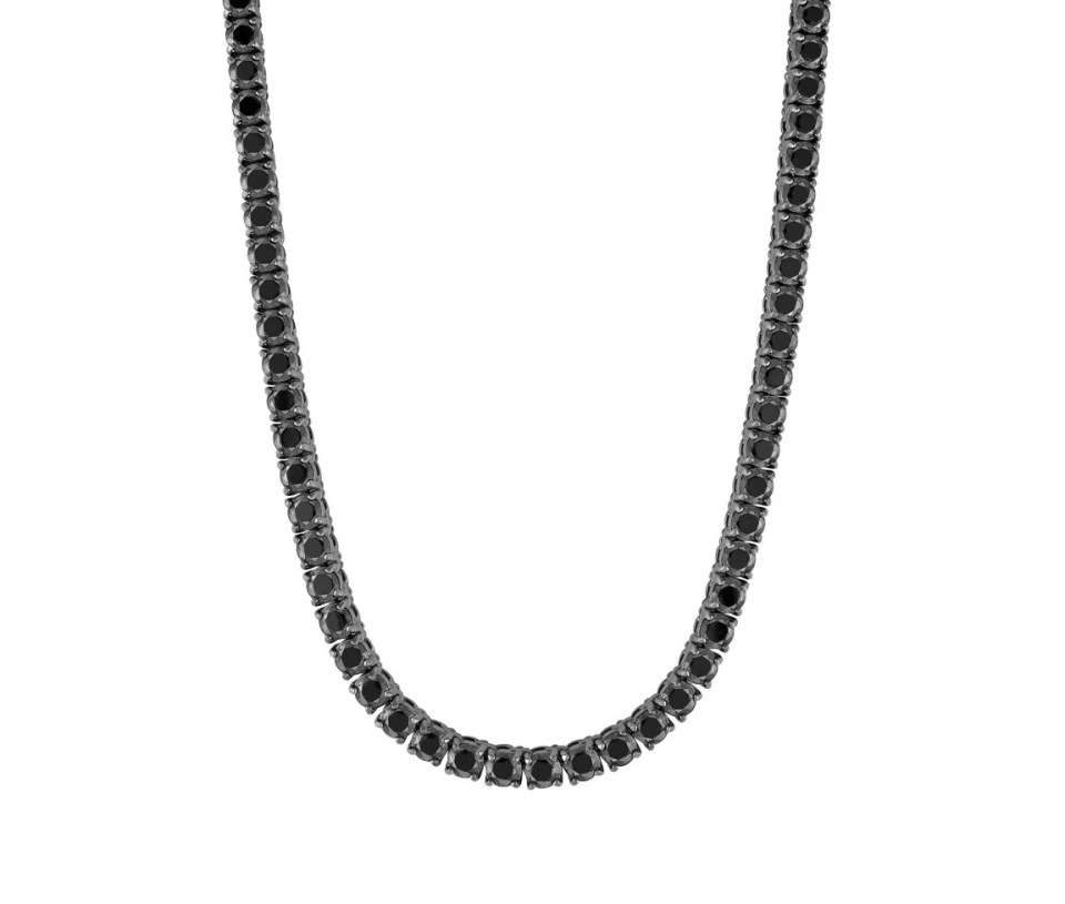 COLLIER TENNIS EN ACIER/PVD NOIIR SERTI DE CUBIQUES ZIRCONIAS NOIRS - IG MTN14/20 - ITALGEM COLLIER TENNIS EN ACIER/PVD NOIIR SERTI DE CUBIQUES ZIRCONIAS NOIRS - IG MTN14/20 - ITALGEM