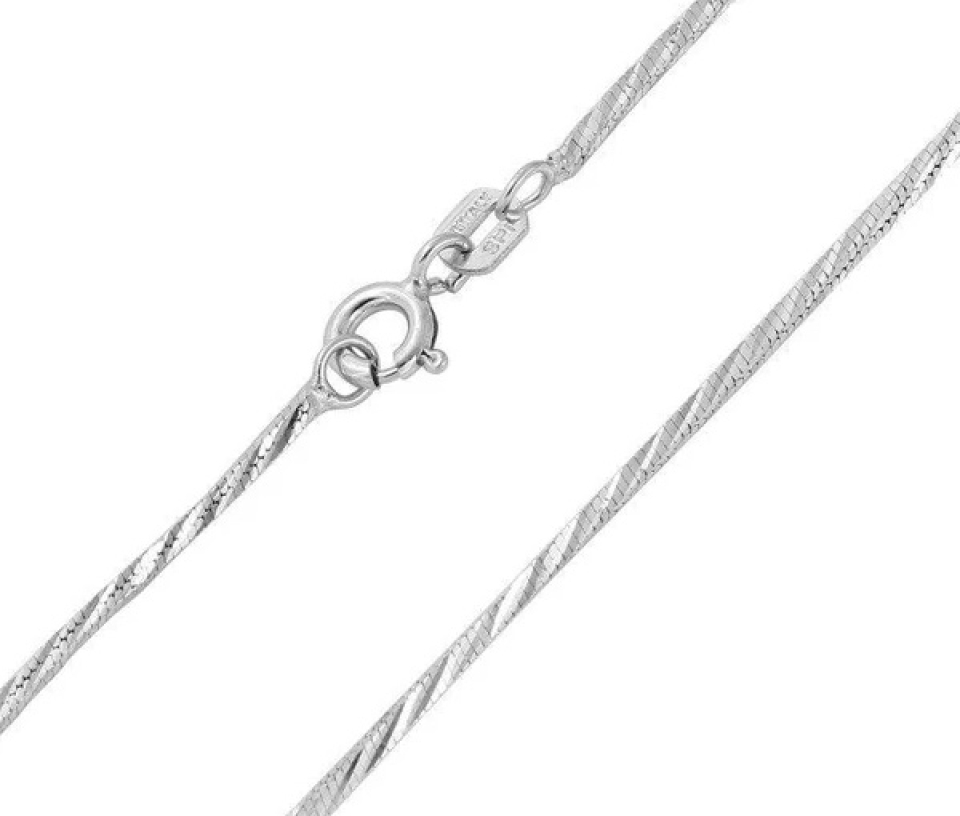 CHAINE EN ARGENT RHODIÉ À MAILLE SERPENT(SNAKE) - SP CH141RH/18 - BIJOUX D'IMPORTATION CHAINE EN ARGENT RHODIÉ À MAILLE SERPENT(SNAKE) - SP CH141RH/18 - BIJOUX D'IMPORTATION