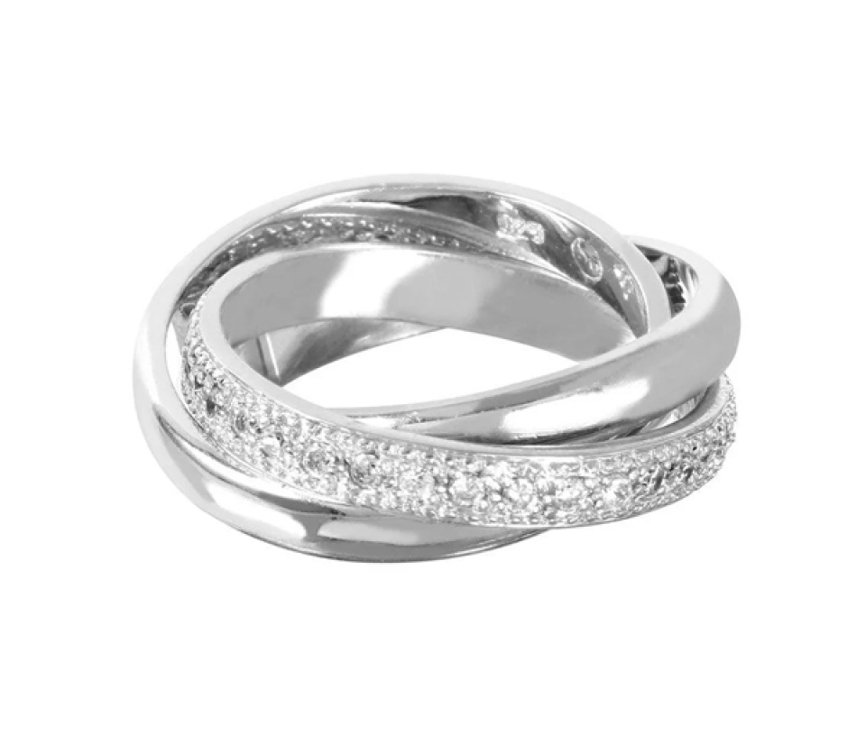 3 JONCS ENTRELACÉS EN ARGENT RHODIÉ SERTIS DE CUBIQUES ZIRCONIAS - SP STR00127/8 - BIJOUX D'IMPORTATION 3 JONCS ENTRELACÉS EN ARGENT RHODIÉ SERTIS DE CUBIQUES ZIRCONIAS - SP STR00127/8 - BIJOUX D'IMPORTATION