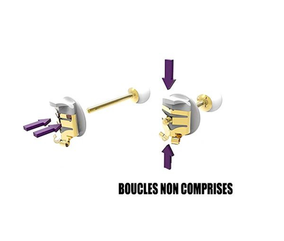 2 PAIRES FERMOIRS SÉCURITÉ ACIER/PVD OR - H LOX2GDP - HIRSCH 2 PAIRES FERMOIRS SÉCURITÉ ACIER/PVD OR - H LOX2GDP - HIRSCH