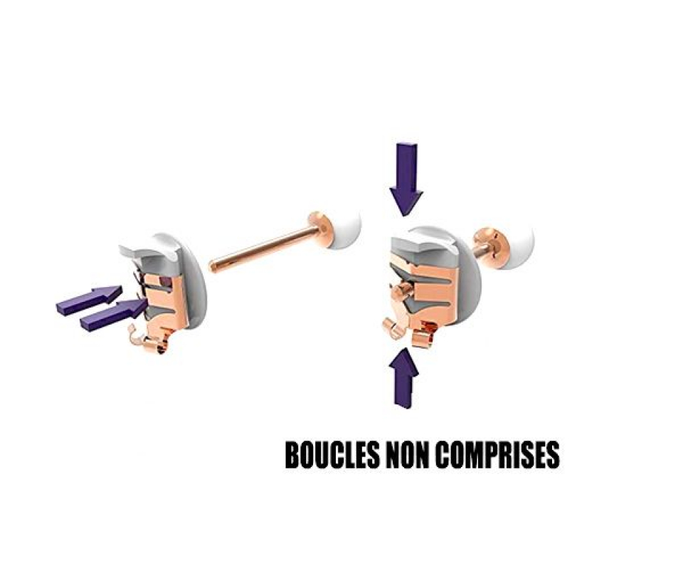 2 PAIRES FERMOIR SÉCURITÉ ACIER/PVD ROSE - H LOX2RDP - HIRSCH 2 PAIRES FERMOIR SÉCURITÉ ACIER/PVD ROSE - H LOX2RDP - HIRSCH