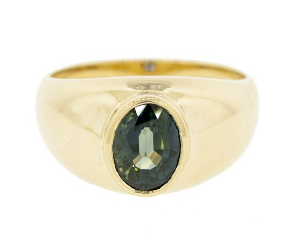 B.H.14K 2,91CT SAPH.BLEU-VERT"RARE" EXCL - MK 334MSA - CRÉATION B.SUISSE B.H.14K 2,91CT SAPH.BLEU-VERT"RARE" EXCL - MK 334MSA - CRÉATION B.SUISSE