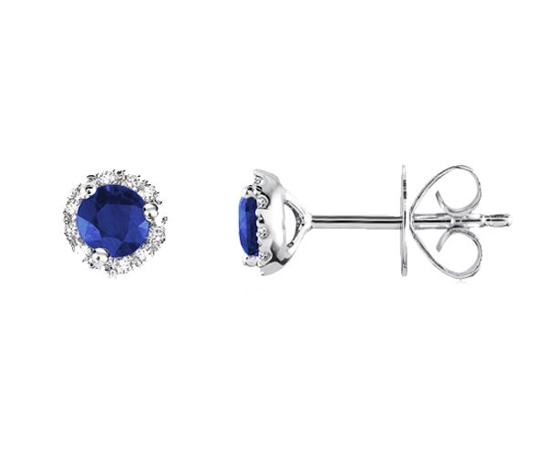 BOUCLE 10K 0,06CT DIAMANT 0,59CT SAPHIR - BR 1304MC1BS - FAIT AU CANADA