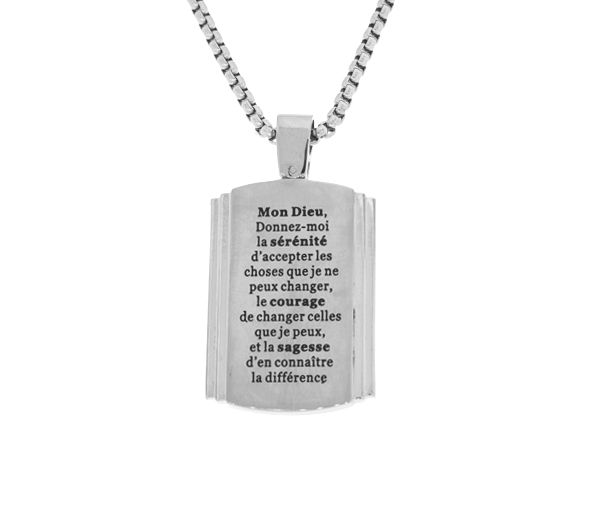 COLLIER ACIER PRIÈRE SÉRÉNITÉ 22 - IG SP146 - ITALGEM