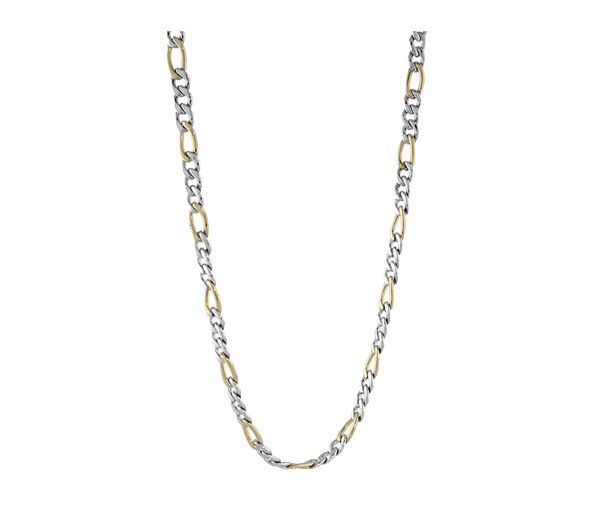 CHAINE EN ACIER/PVD OR 2 TONS À MAILLE FIGARO - IG STTN11/24 - ITALGEM