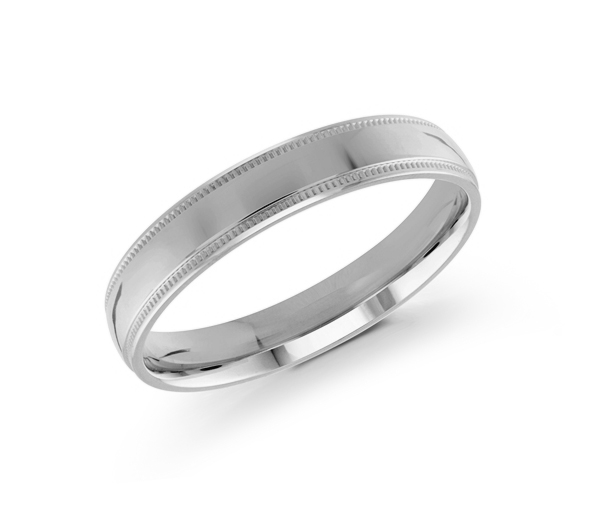 JONC EN OR 4MM DE LARGEUR AVEC MOTIF MILGRAIN SUR LES CÔTÉS - ML J102/4WL10 - MALO 