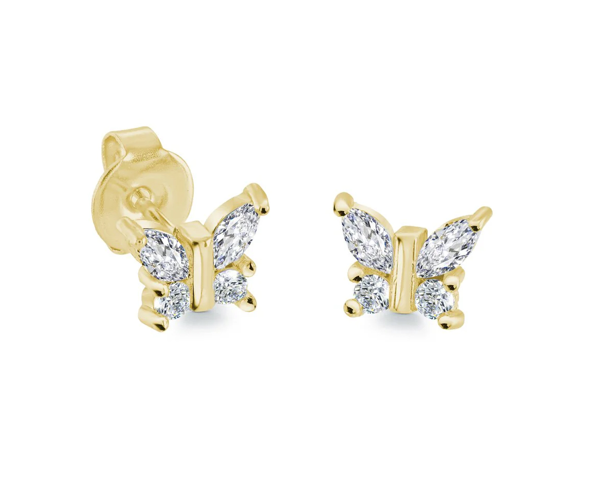 BOUCLES PAPILLON AVEC CUBIQUES - IG SEA512GO - MINI-VÉLORIA