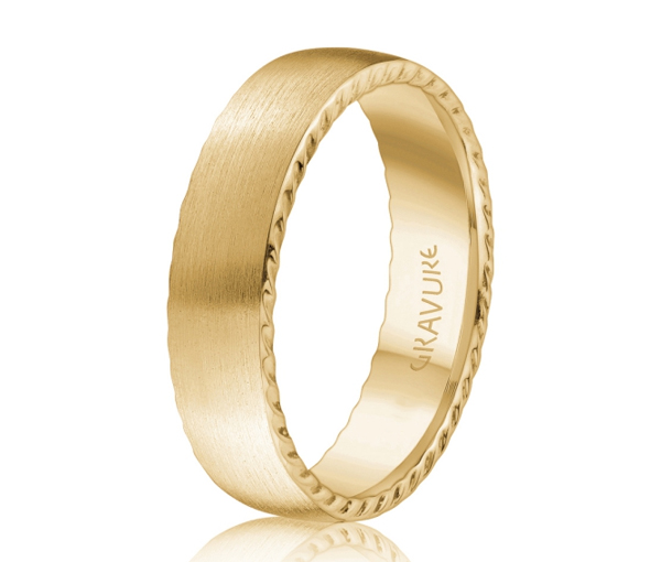 JONC EN OR OU EN PLATINE AVEC FINI SATINÉ ET TAILLÉ DIAMANT SUR LES CÔTÉS - ML GH1259Y14 - MALO 