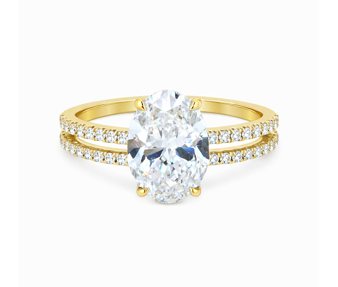 BAGUE EN OR SERTIE DE DIAMANTS DE LABORATOIRE - DG LR0359Y - DIAMANT LABO