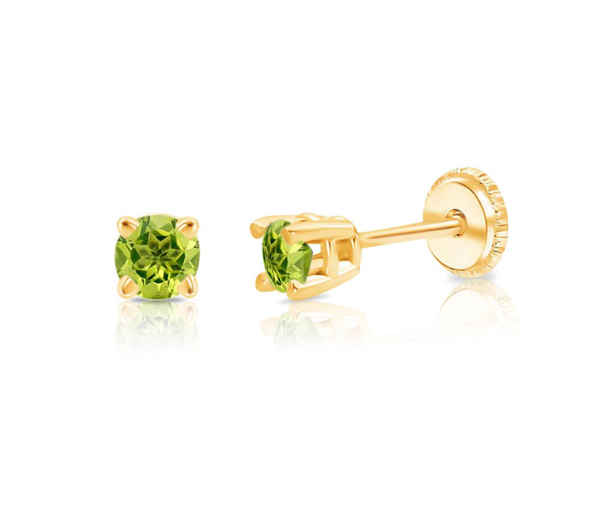 BOUCLES EN OR SERTIES DE PIERRES DE NAISSANCES SYNTHÉTIQUES VARIÉES - IN 1055BOY/08 - BIJOUTERIE SUISSE INC.