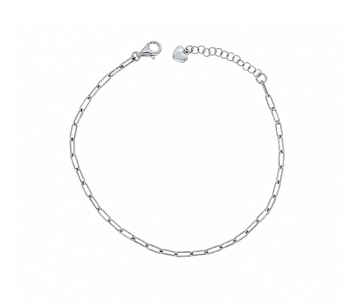 BRACELET À MAILLE PAPERCLIP - MB PAPSS225B - BIJOUX D'IMPORTATION