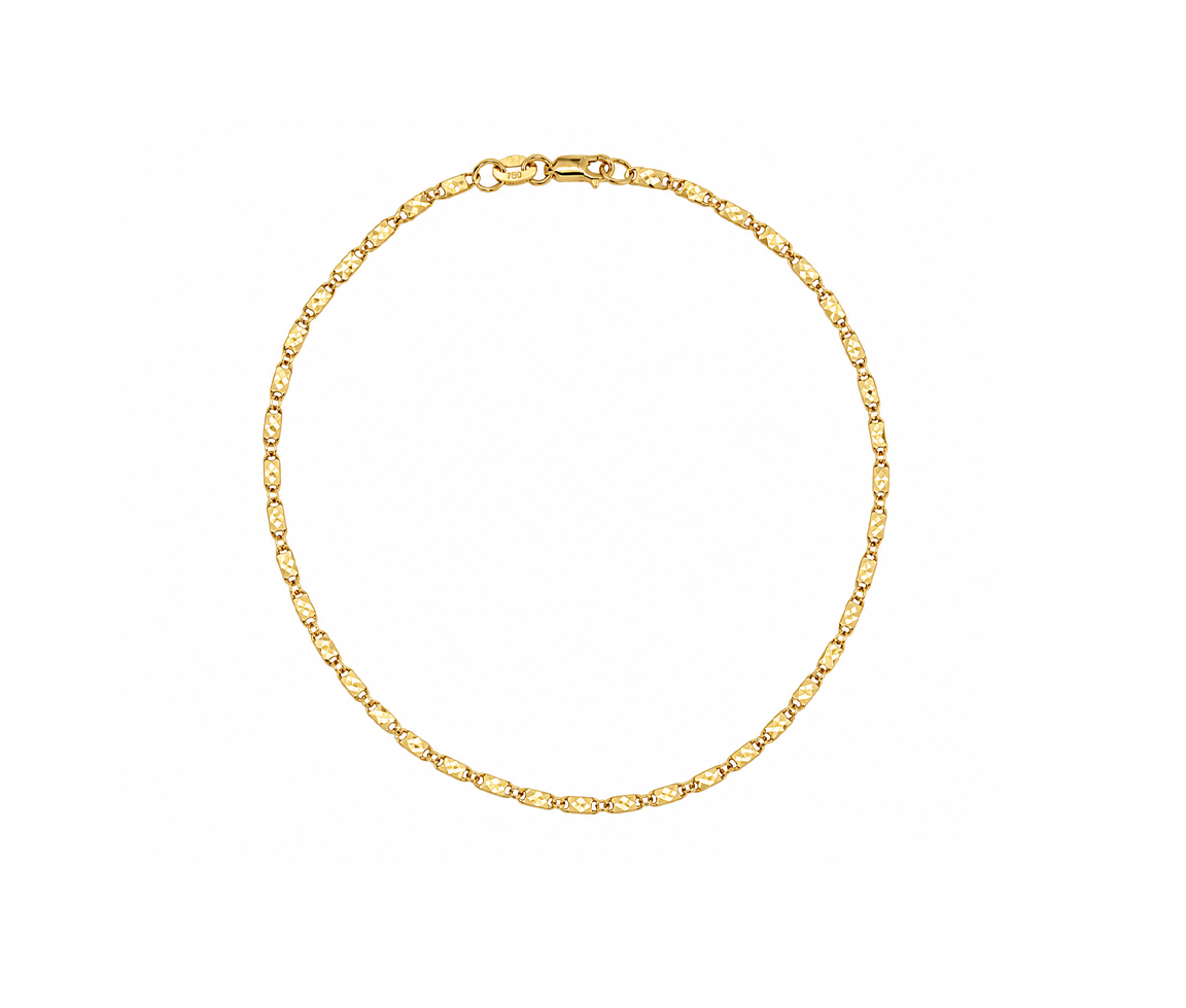 BRACELET EN OR À MAILLE PLAQUES TAILLÉES DIAMANT - S LPXD040/07Y - BIJOUX D'IMPORTATION