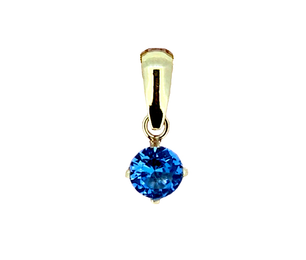 PENDENTIF EN OR SERTI D'UNE PIERRE DE NAISSANCE SYNTHÉTIQUE VARIÉE - IN 2542Y/12 - BIJOUX D'IMPORTATION