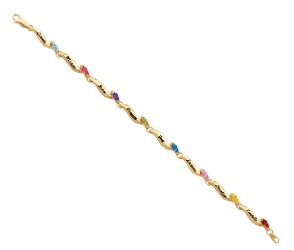 BRACELET DAME 10K 2 À 8 PIERRES - PG 50011Y - PERSONALIZED GEM