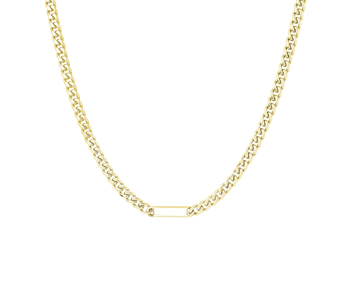 CHAINE GOURMETTE AVEC 1 À 5 PLAQUES EN ACIER/PVD OR - IG SYN8/N1 - ITALGEM