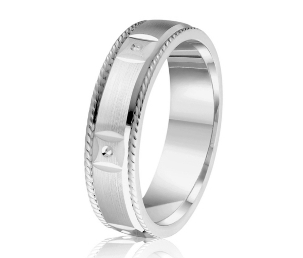 JONC EN OR OU EN PLATINE AVEC MOTIF STUD ET CORDELETTES SUR LES CÔTÉS - ML GH1256W14 - MALO 