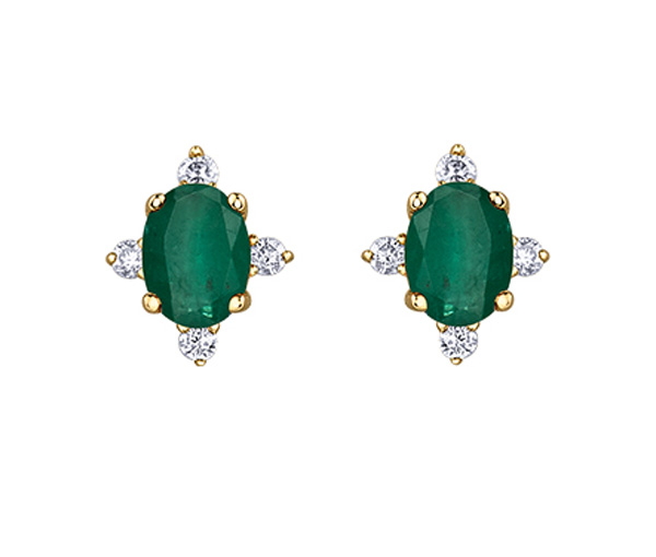 BOUCLES AVEC PIERRES DE NAISSANCES ET DIAMANTS - CR DX894YEM - BIJOUX CANADIEN
