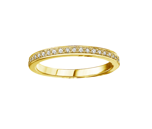 JONC SEMI-ÉTERNITÉ EN OR AVEC DIAMANTS - CR DX534Y - BIJOUX CANADIEN