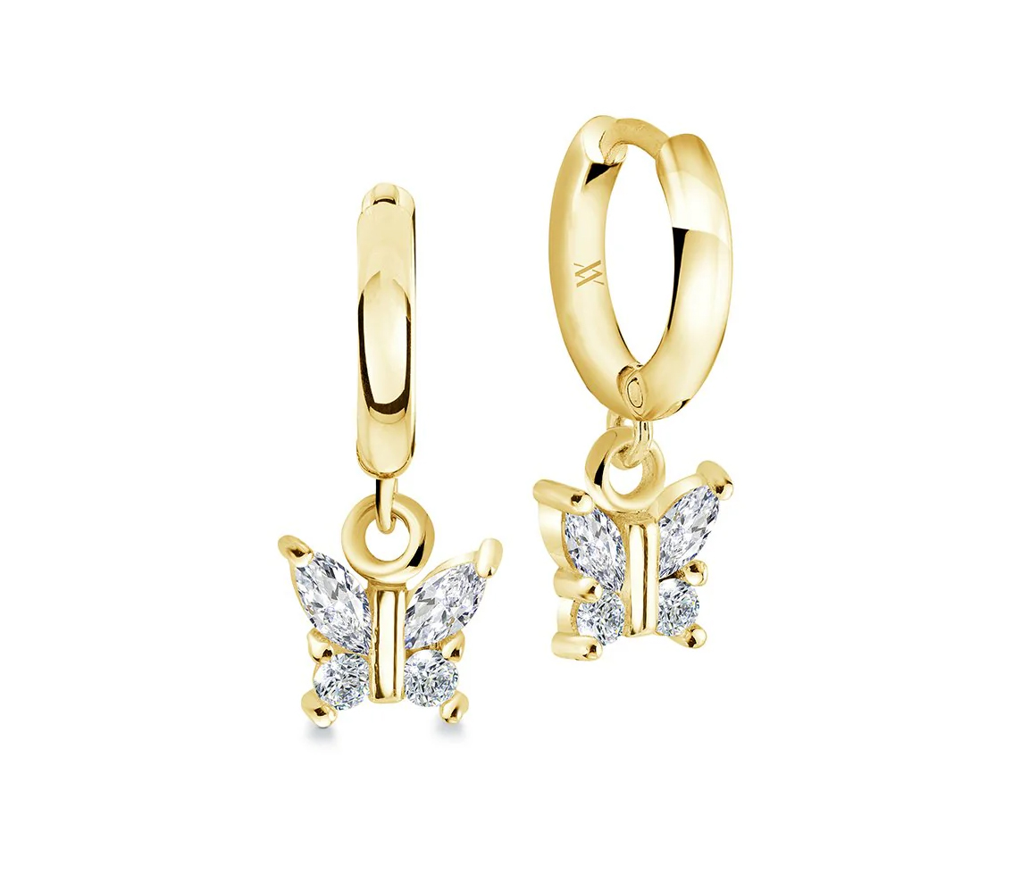 BOUCLES HUGGIES PAPILLON AVEC CUBIQUES - IG SEA511GO - MINI-VÉLORIA