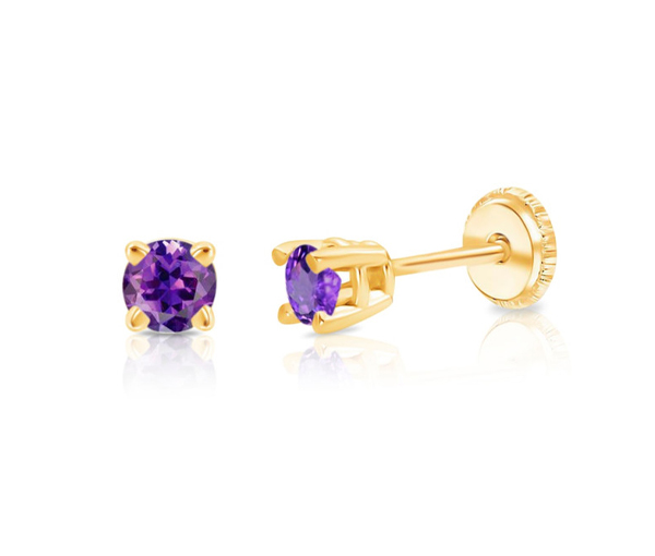 BOUCLES EN OR SERTIES DE PIERRES DE NAISSANCES SYNTHÉTIQUES VARIÉES - IN 1055BOY/02 - BIJOUTERIE SUISSE INC.