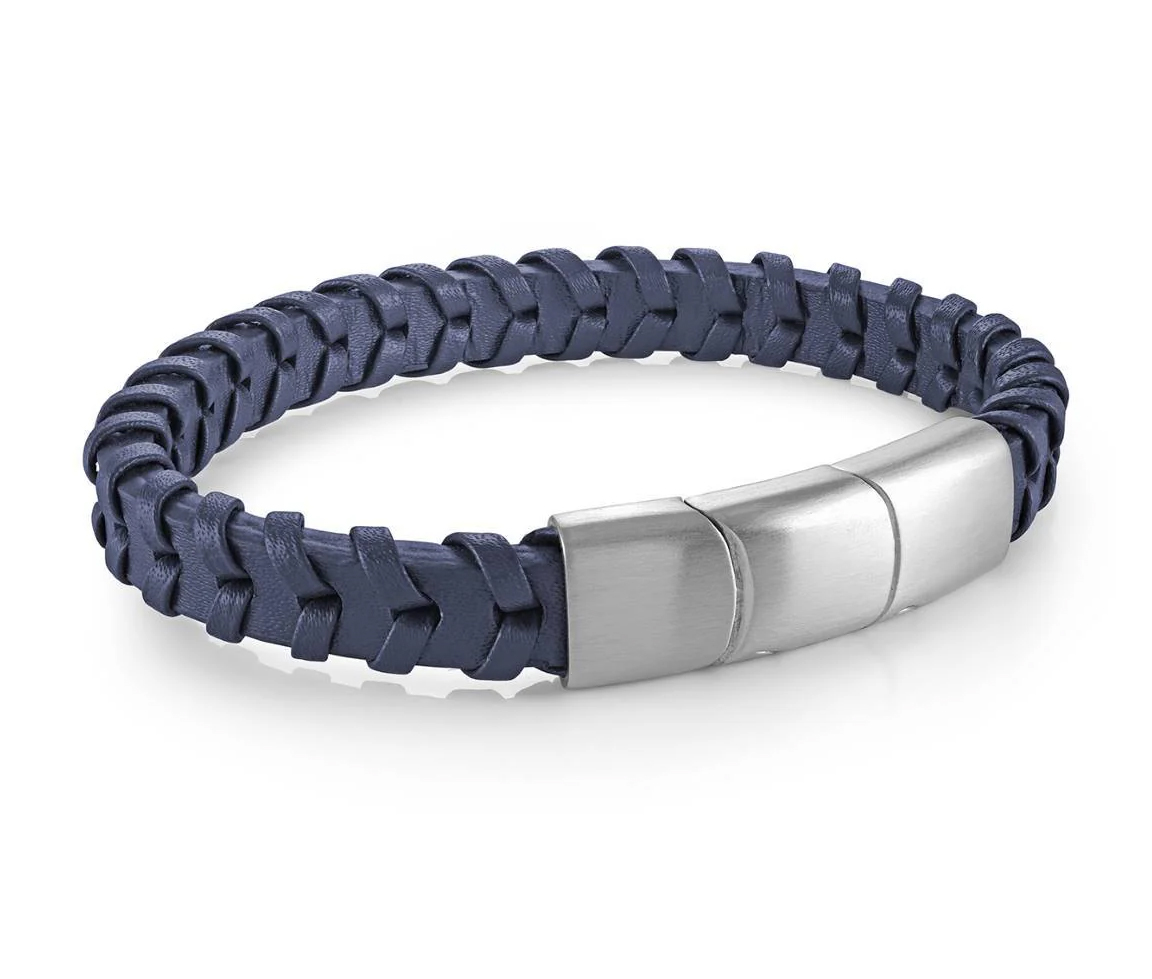 BRACELET EN CUIR TRESSÉ ET ACIER - IG SLB671 - ITALGEM
