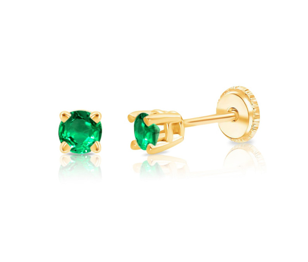 BOUCLES EN OR SERTIES DE PIERRES DE NAISSANCES SYNTHÉTIQUES VARIÉES - IN 1055BOY/05 - BIJOUTERIE SUISSE INC.