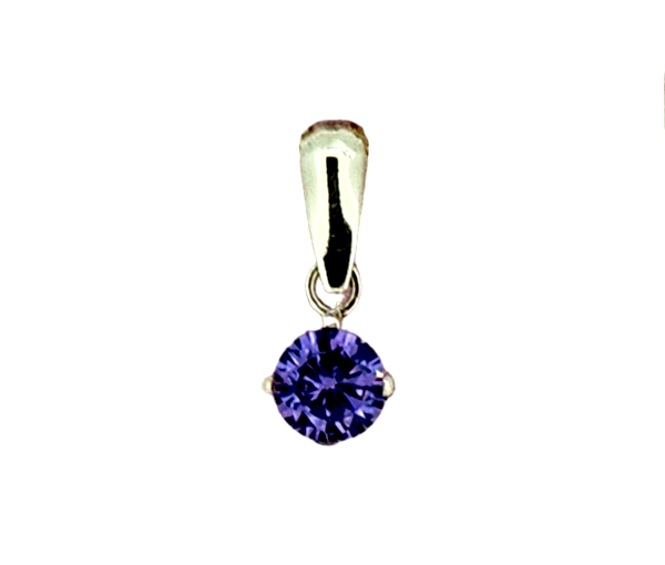 PENDENTIF EN OR SERTI D'UNE PIERRE DE NAISSANCE SYNTHÉTIQUE VARIÉE - IN 2542Y/06 - PERÇAGE