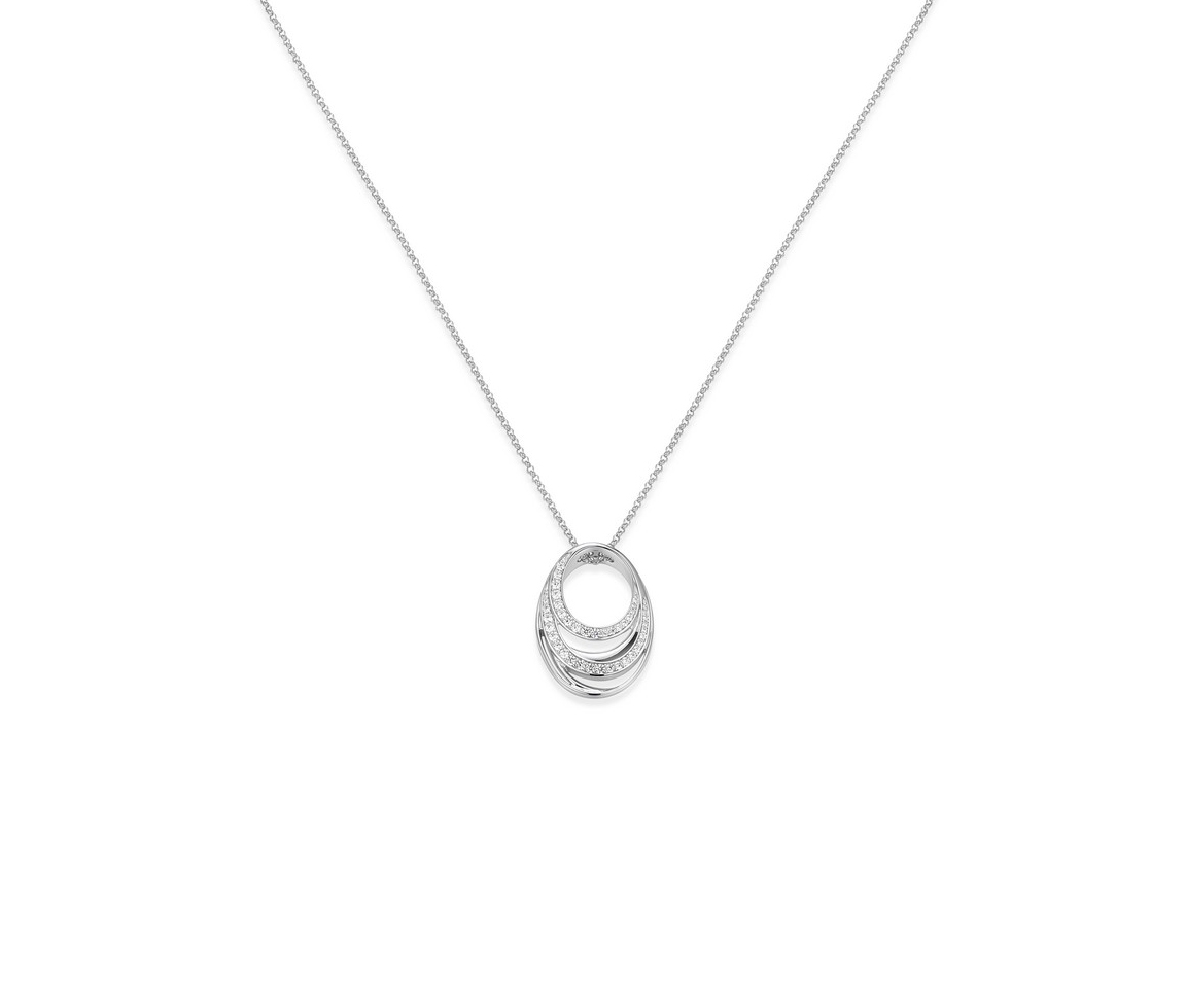 COLLIER DOUBLE CERCLE AJOURÉ AVEC CZ - PJ R0LC0N004L - ELLE