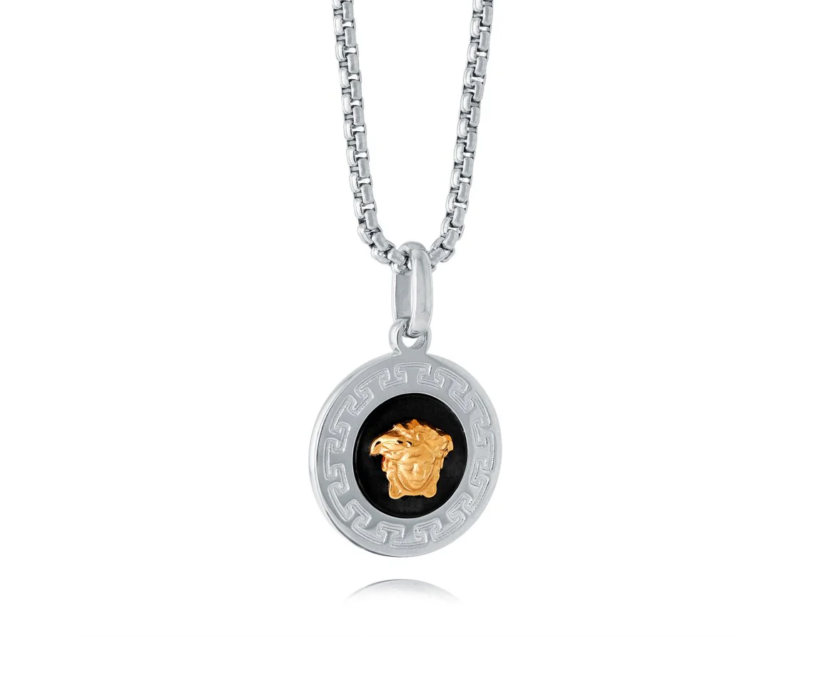 PENDENTIF MÉDUSE/VERSACE EN ACIER/PVD NOIR ET SA CHAINE - IG SVP9 - ITALGEM