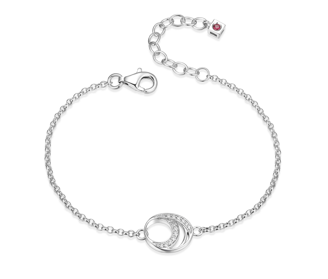 BRACELET DOUBLE CERCLE AJOURÉ AVEC CZ - PJ R1LAQQ004Q - ELLE
