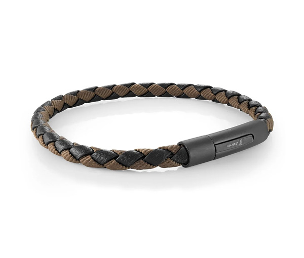 BRACELET EN ACIER/PVD NOIR, NYLON ET CUIR TRESSÉ - IG SLB637 - ITALGEM