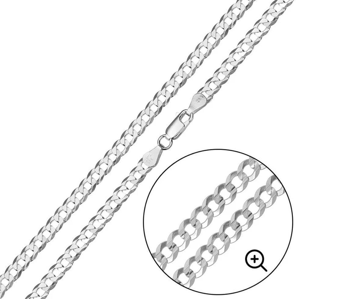 CHAINE EN ARGENT RHODIÉ À MAILLE GOURMETTE - SP CH616/18 - BIJOUX D'IMPORTATION