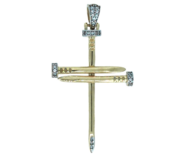 PENDENTIF CROIX CLOUS EN OR - S CROIX03G - BIJOUX D'IMPORTATION