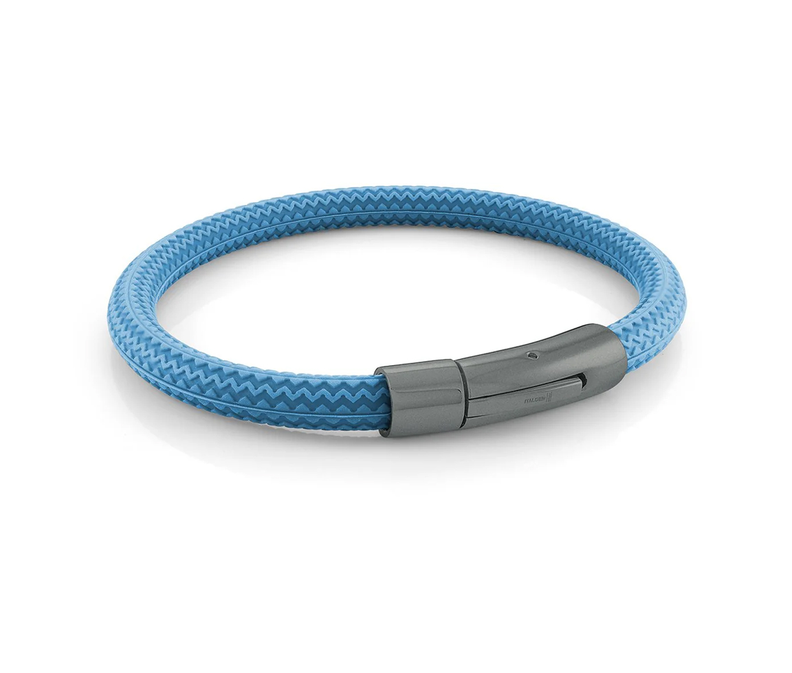 BRACELET EN CAOUTCHOUC À MOTIF PNEU AVEC FERMOIR EN ACIER - IG SBR29/8 - ITALGEM