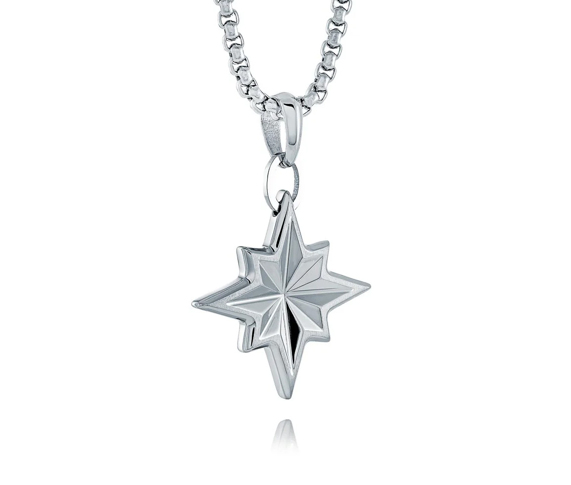PENDENTIF ÉTOILE DU NORD EN ACIER - IG SP301 - ITALGEM