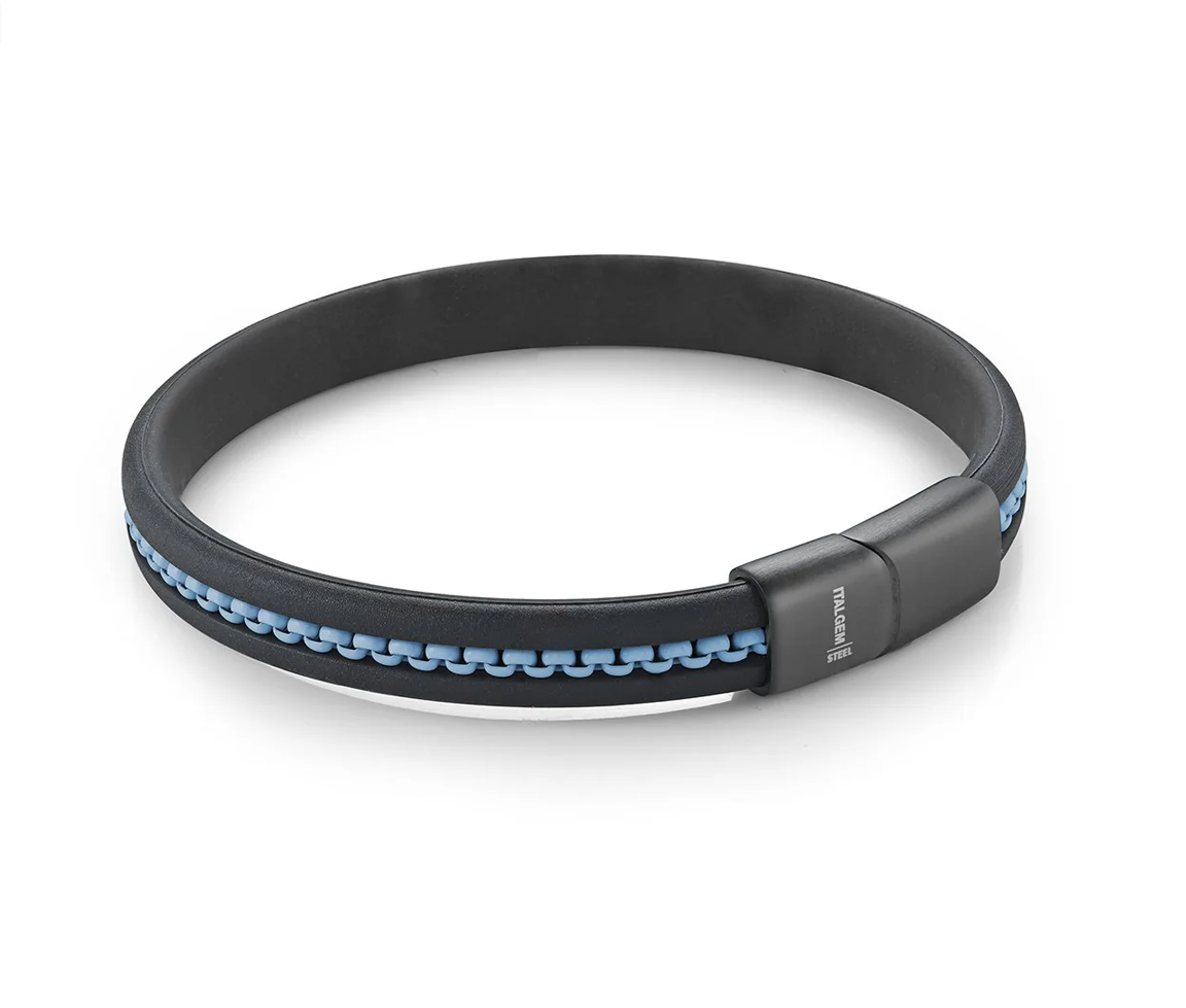 BRACELET EN SILICONE AVEC INSERTION CHAINE EN ACIER - IG SBR41/8 - ITALGEM