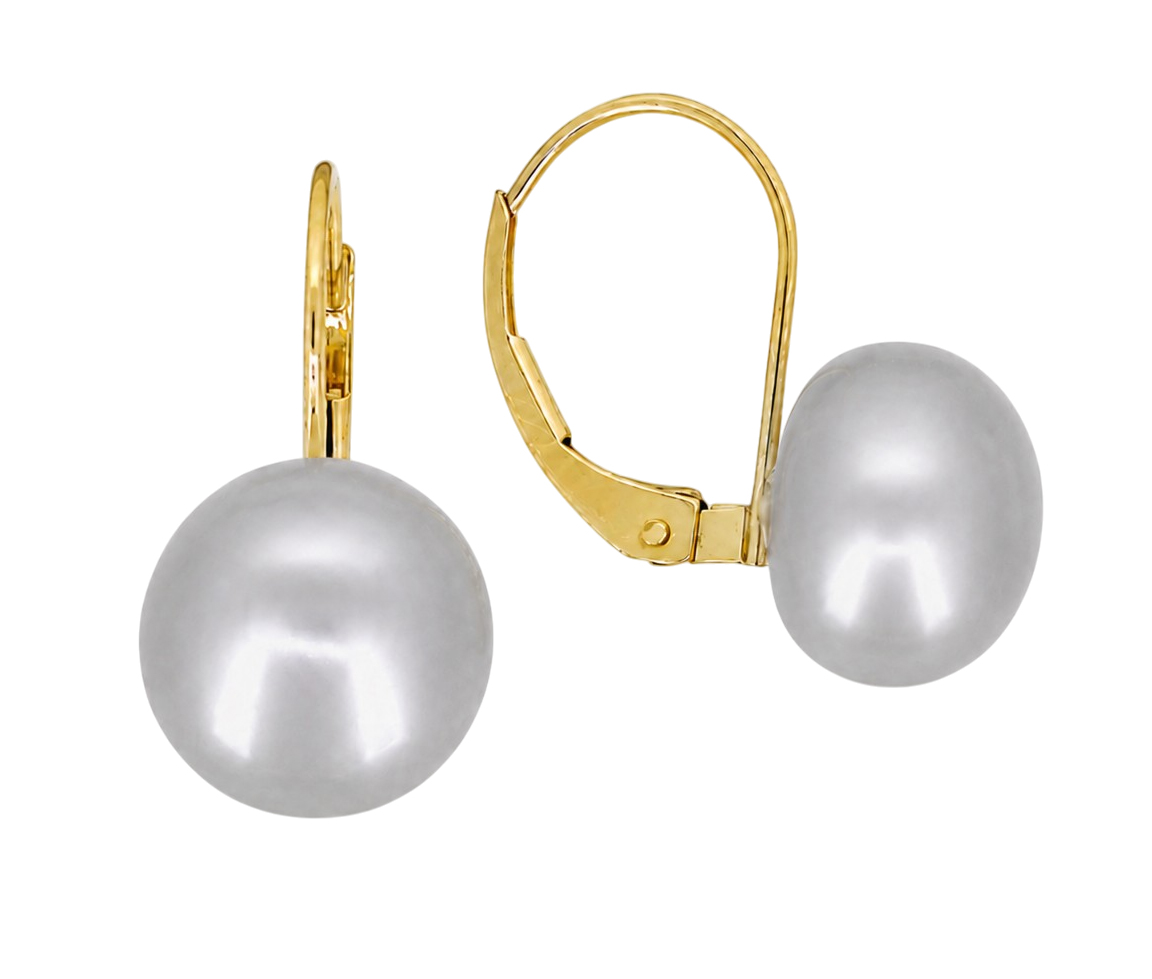 BOUCLES AVEC PERLES D'EAU DOUCE TEINTÉES - SJ LBO47G - BIJOUTERIE SUISSE