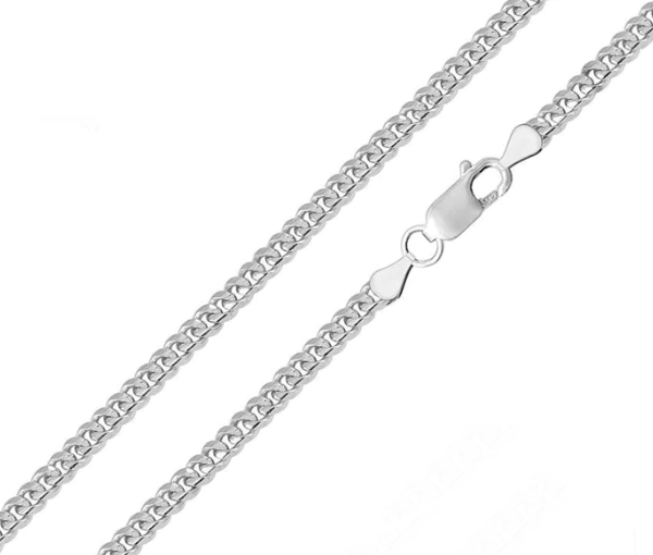 CHAINE EN ARGENT RHODIÉ À MAILLE MIAMI CUBAINE - SP CH312RH/20 - BIJOUX D'IMPORTATION