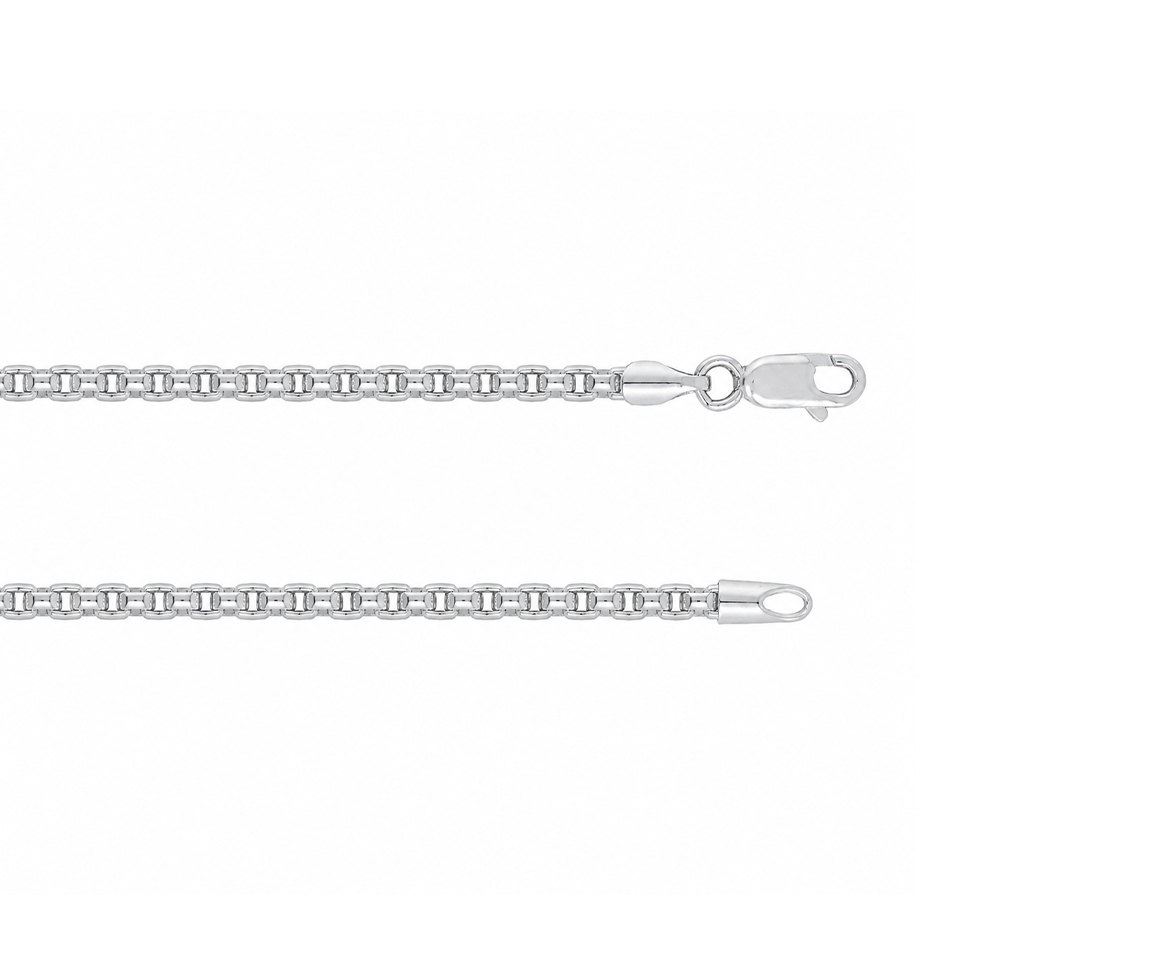 CHAINE À MAILLE BOX ARRONDIE EN ARGENT - SC BOXR175S20 - BIJOUX D'IMPORTATION