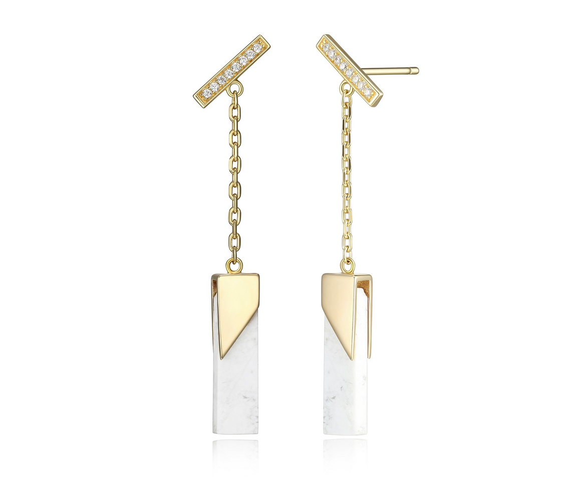 BOUCLE BAR AVEC HOWLITE ET CZ - PJ 32LCHC9758 - ELLE