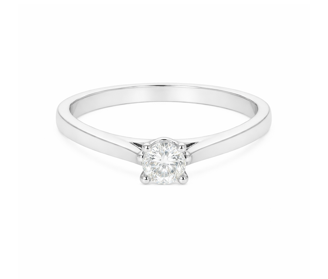 BAGUE EN OR AVEC UN DIAMANT - MK 2493L54 - FAIT AU CANADA
