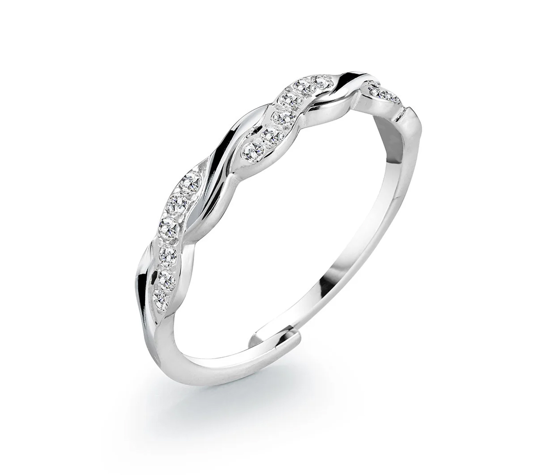 BAGUE AJUSTABLE TWIST AVEC CZ - IG SWR52/OS - VÉLORIA