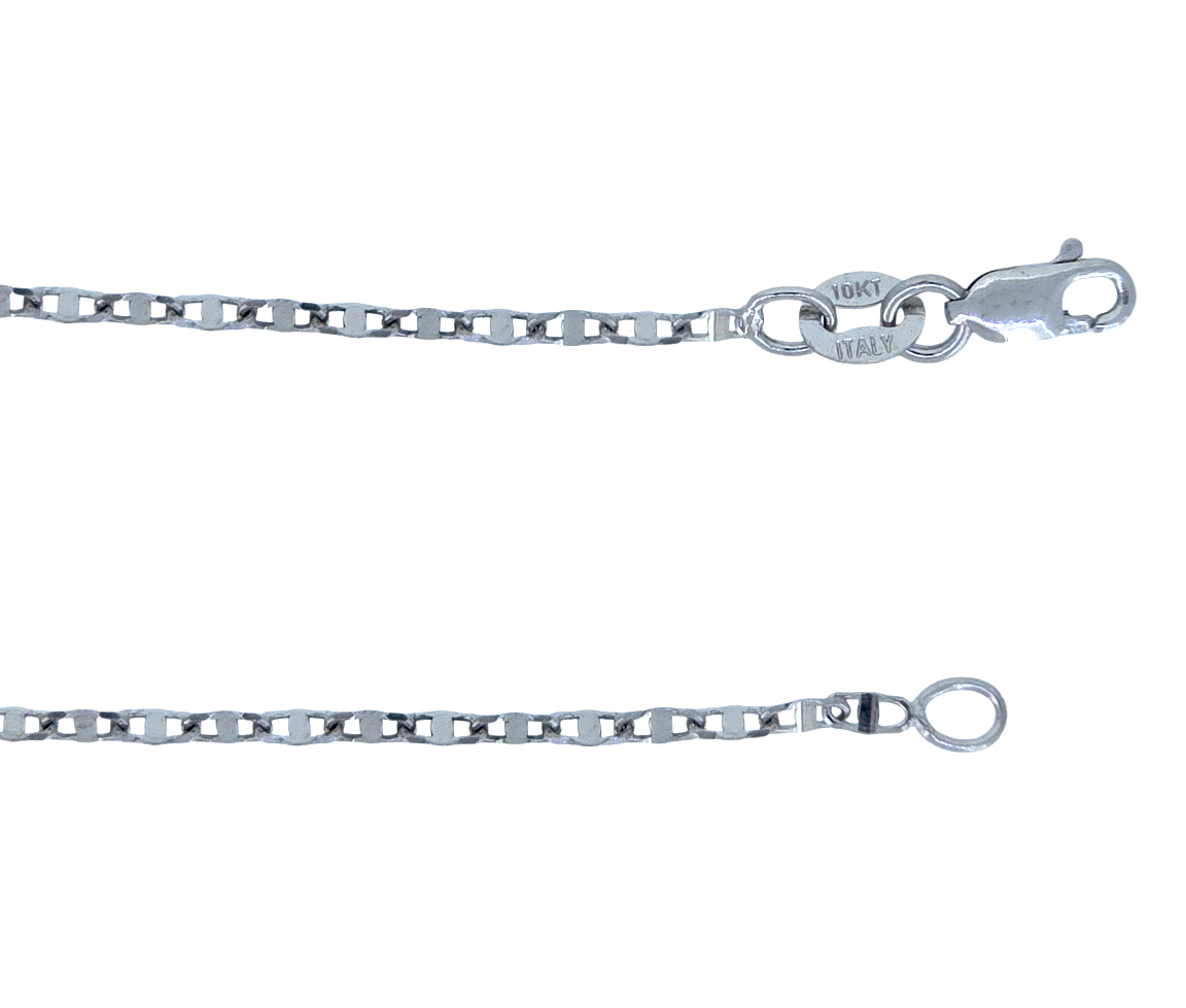CHAINE CHEVILLE À MAILLE PLAQUE/MARINE - MB PLMA1W10 - BIJOUX D'IMPORTATION