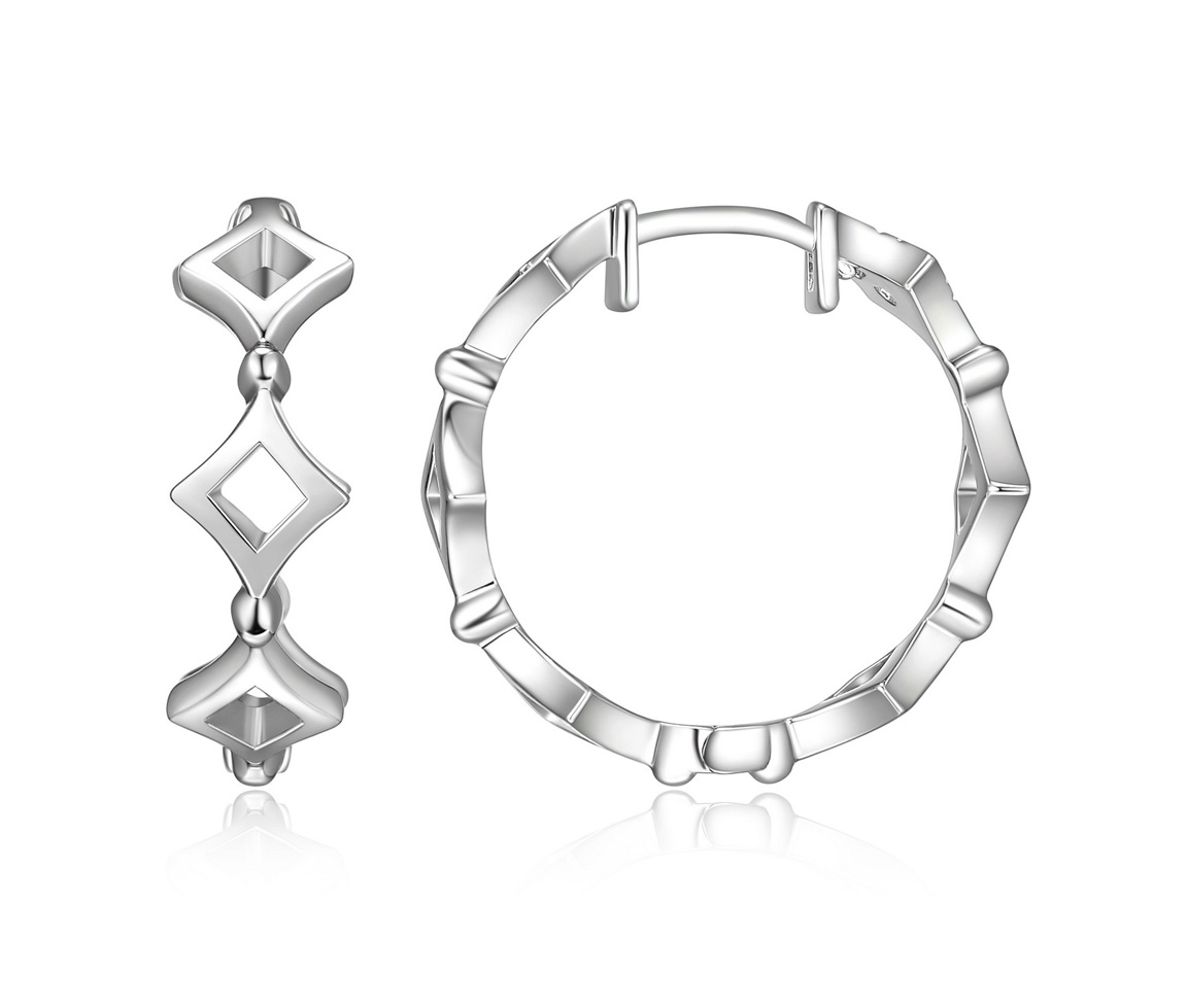 HUGGIES LOZANGES EN ARGENT RHODIÉ - PJ R2LCJTA027 - ELLE