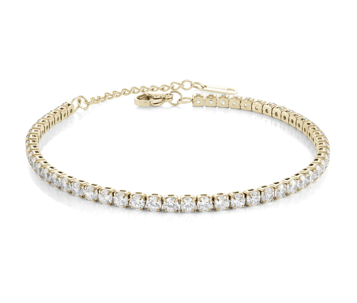 BRACELET TENNIS EN ACIER/PVD OR SERTI DE CUBIQUES ZIRCONIAS - IG SWB210/9 - ITALGEM